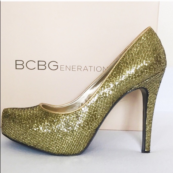 BCBGeneration gold sparkle pumps - Picture 3 of 5